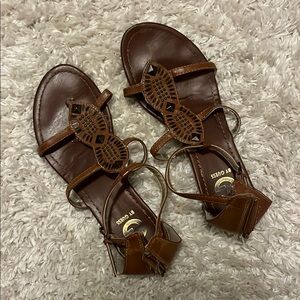 Guess Brown Leather Sandals